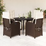 vidaXL Ensemble à manger de jardin 5 Pièces et coussins marron poly rotin