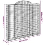 vidaXL Paniers à gabions arqués 2 Pièces 200x50x180/200 cm Fer galvanisé