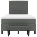 vidaXL Lit à ressorts avec matelas et banc gris foncé 120x200 cm en tissu