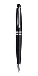 Waterman expert stylo bille  laque noire mate  recharge bleue pointe moyenne  coffret cadeau