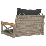 vidaXL Balancelle avec coussins gris 63x62x40 cm résine tressée
