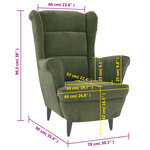 vidaXL Fauteuil vert clair velours