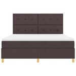 vidaXL Lit avec sommier à ressort et matelas marron foncé super king en tissu