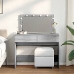 vidaXL Coiffeuse avec LED sonoma gris 100x40x120 cm
