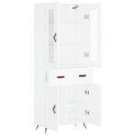 vidaXL Buffet haut Blanc 69 5x34x180 cm Bois d'ingénierie