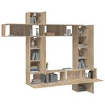 vidaXL Ensemble de meubles TV 9 Pièces Chêne sonoma Bois d'ingénierie