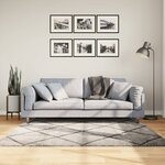 vidaXL Tapis shaggy à poils longs moderne beige anthracite 160x160 cm