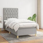 vidaXL Sommier à lattes de lit avec matelas Gris clair 80x200 cm Tissu