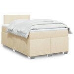 vidaXL Sommier à lattes de lit avec matelas crème 120x190 cm tissu