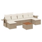 vidaXL Salon de jardin avec coussins 8 Pièces beige résine tressée