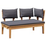vidaXL Ensemble de banc de jardin en bois massif de teck  2 pièces