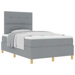 vidaXL Lit à ressorts avec matelas gris clair petit lit double en tissu