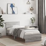 vidaXL Cadre de lit sans matelas avec tête de lit 90x200 cm