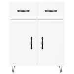 vidaXL Buffet haut Blanc 69 5x34x180 cm Bois d'ingénierie