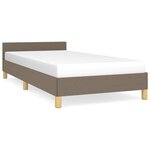 vidaXL Cadre de lit avec tête de lit Taupe 90x190 cm Tissu
