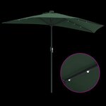 vidaXL Parasol de Jardin Demi avec Poteau en Aluminium Vert 294 cm