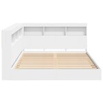 vidaXL Lit bibliothèque Blanc 150x200 cm Bois aggloméré