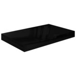 vidaXL Étagère murale flottante 4 Pièces Noir brillant 40x23x3 8 cm MDF