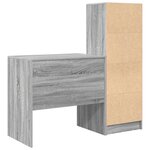 Bureau vidaXL avec rangement Gris Sonoma Bois d'ingénierie