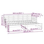 vidaXL Lit coulissant sans matelas noir 2x(90x200) cm