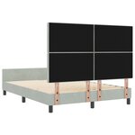 Lit vidaXL Gris clair 140x200 cm Velours