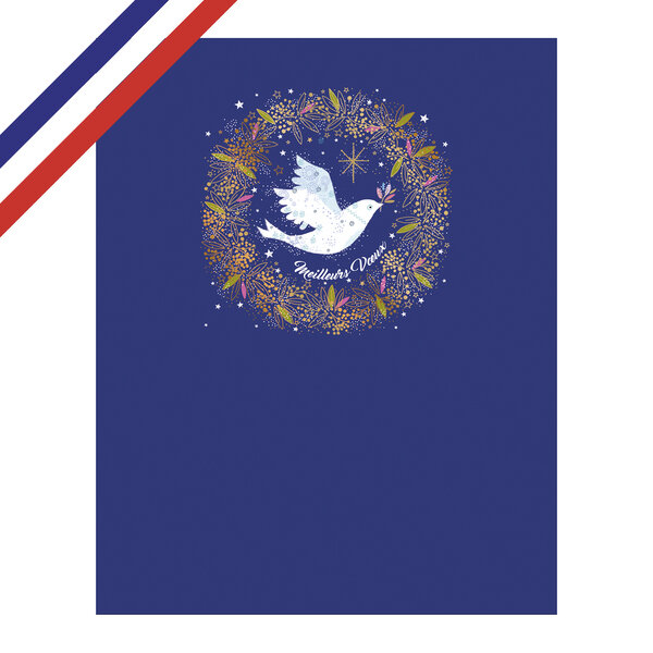 Carte double meilleurs vœux colombe