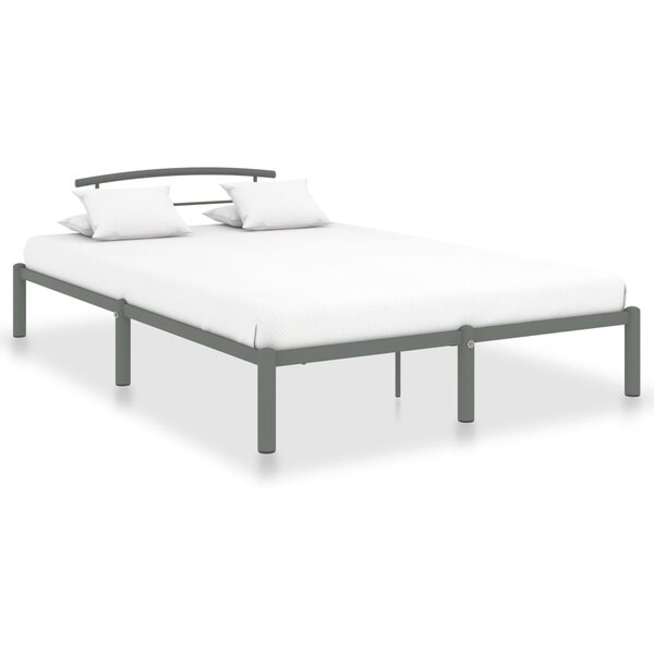 vidaXL Cadre de lit sans matelas gris métal 140x200 cm