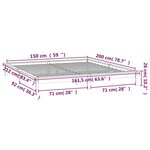 vidaXL Cadre de lit à LED sans matelas 150x200 cm bois massif