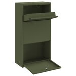 vidaXL Boîte à colis vert olive 44x22x82 cm en métal