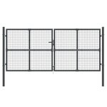 vidaXL Portal de jardin maille anthracite 300x175 cm acier galvanisé