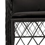 vidaXL Ensemble à manger de jardin 9Pièces coussins noir résine tressée