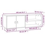 vidaXL Meuble TV Marron miel 105x34x40 cm Bois de pin massif