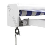 vidaXL Auvent rétractable bleu et blanc 5x3 m tissu et aluminium