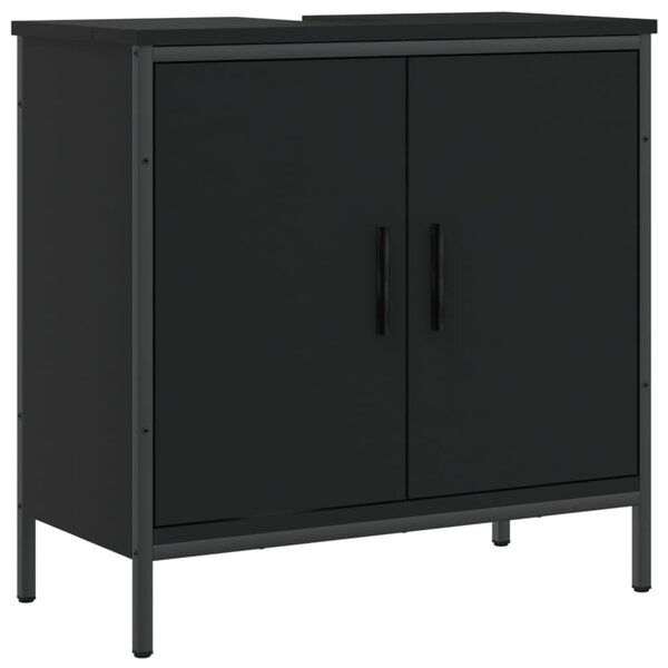 vidaXL Armoire lavabo de salle de bain noir 60x30x60 cm