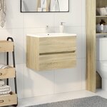 vidaXL Armoire d'évier Chêne sonoma 60x38 5x45 cm Aggloméré