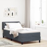 Lit ressort vidaXL avec matelas gris foncé 90x200 cm en velours