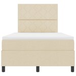 vidaXL Lit avec Sommier Crème 120x200 cm Tissu