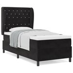 Somier avec Matelas vidaXL Noir 90x190 cm Velours