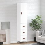 vidaXL Buffet haut Blanc brillant 34 5x34x180 cm Bois d'ingénierie