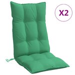 vidaXL Coussins de chaise à dossier haut lot de 2 vert tissu oxford
