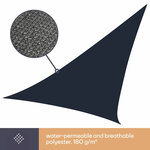 Perel Voile d'ombrage  perméable  respirant  3 6 x 3 6 x 3 6 m  180 g/m²  PEHD  triangulaire  gris foncé