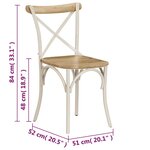 vidaXL Chaises à dossier croisé lot de 2 blanc bois de manguier solide