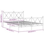 vidaXL Cadre de lit métal sans matelas avec pied de lit noir 140x200cm