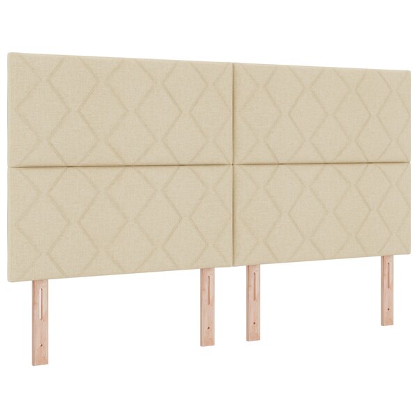 vidaXL Tête de lit design blocs en diamant crème 180 cm tissu