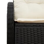 Canapé de jardin 2 places vidaXL avec coussins en poly rattan noir