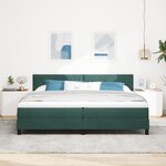 Lit box spring vidaXL avec matelas vert foncé 200x200 cm velours