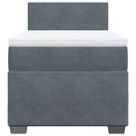 vidaXL Sommier à lattes de lit et matelas Gris foncé 80x200 cm Velours