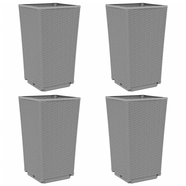 vidaXL Jardinières 4 Pièces gris clair 32 5x32 5x57 cm polypropylène