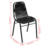 Vidaxl chaises de salle à manger 6 pièces noir cuir véritable