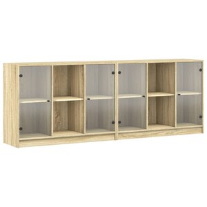 vidaXL Bibliothèque avec portes chêne sonoma 204x37x75 cm